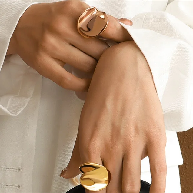 High Quality Fashion Exaggerated Irregular 18K Gold Plated Finger Rings Stainless Steel Jewelry, As the picture
High Quality Fashion Exaggerated Irregular 18K Gold Plated Finger Rings Stainless Steel Jewelry, As the picture