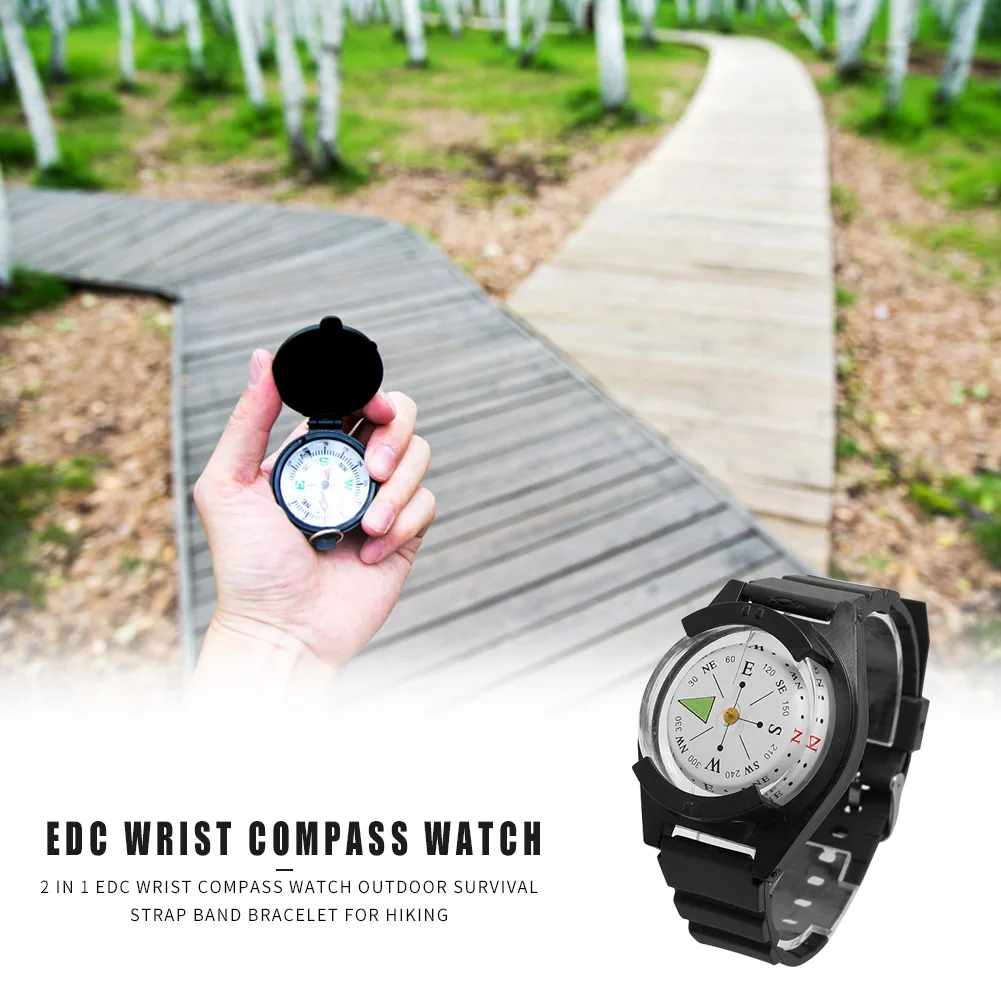 2 in 1 EDC Wrist Compass Watch Excellent ABS Plastics Prolonged Durable Outdoor Survival Strap Band Bracelet for Hiking
2 in 1 EDC Wrist Compass Watch Excellent ABS Plastics Prolonged Durable Outdoor Survival Strap Band Bracelet for Hiking