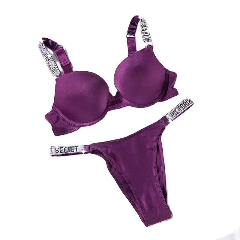 Seamless Push Up Bra Breathable Panty And Bra Female Rhinestone Women Bra Set, As pictures
Seamless Push Up Bra Breathable Panty And Bra Female Rhinestone Women Bra Set, As pictures