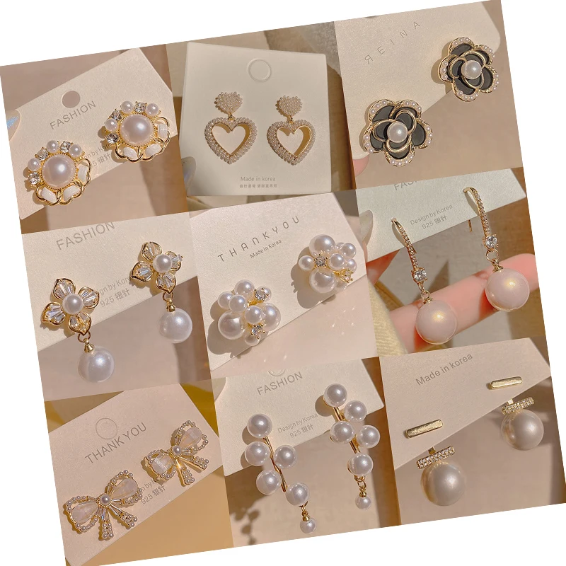 925 Silver Needle Hypoallergenic Pearl Earrings Geometric Flower Bowknot Pearl Drop Earrings for Women
925 Silver Needle Hypoallergenic Pearl Earrings Geometric Flower Bowknot Pearl Drop Earrings for Women