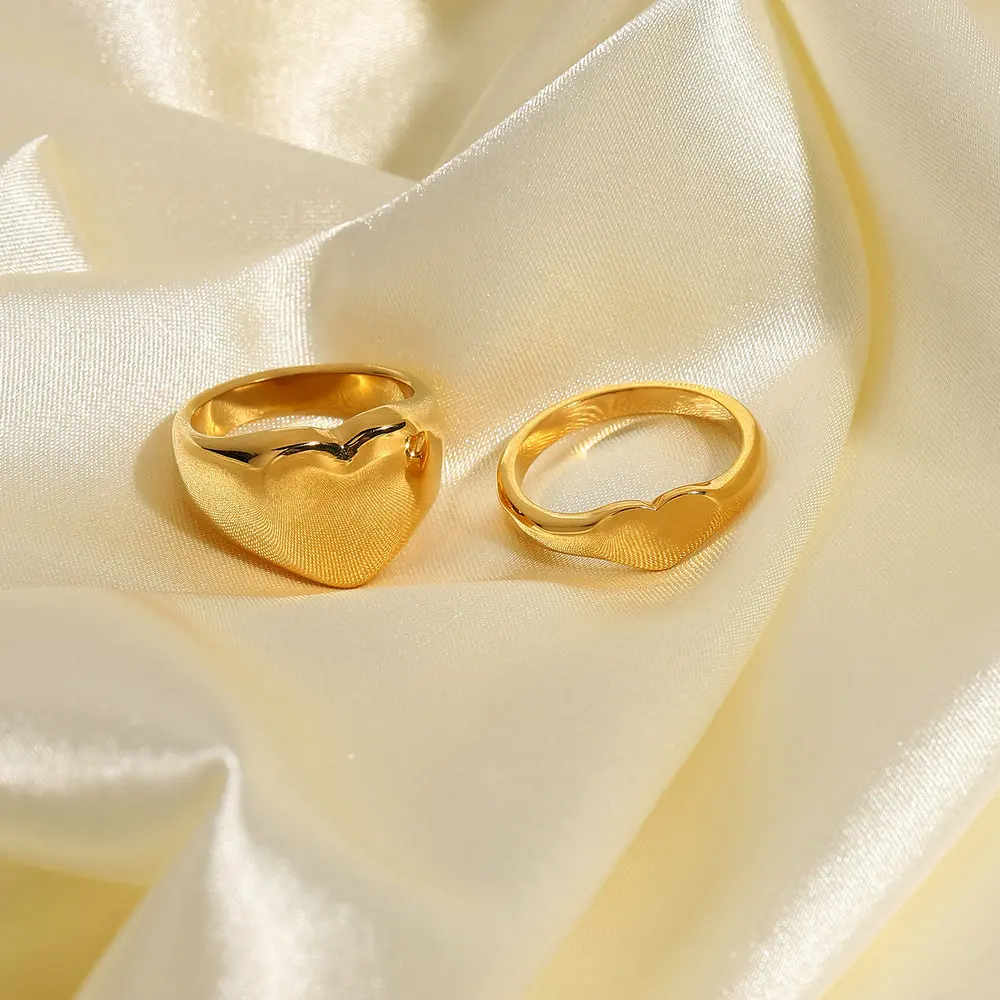 Fine Jewelry Waterproof 18k Gold Plated 316l Stainless Steel Chunky Gold Heart Ring For Women
Fine Jewelry Waterproof 18k Gold Plated 316l Stainless Steel Chunky Gold Heart Ring For Women