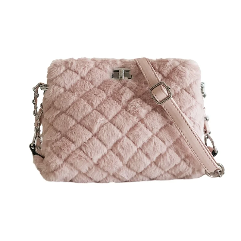 Messenger Bag Plush Chain New Popular Wild Tide Shoulder Bag Net Red Rhombus, Colors 
Messenger Bag Plush Chain New Popular Wild Tide Shoulder Bag Net Red Rhombus, Colors