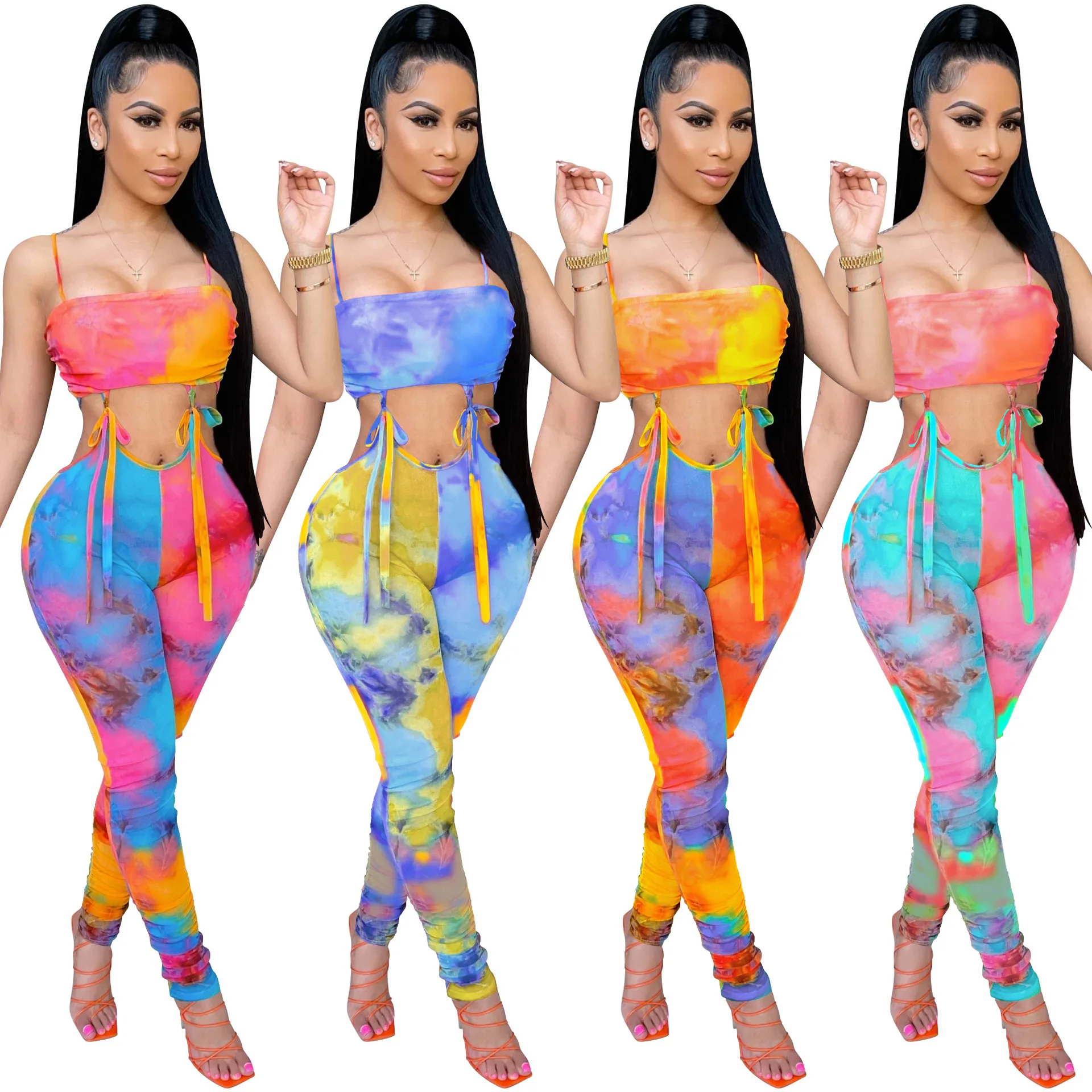 2021 Summer Party Club Jumpsuit Bandage Bodysuits Tie Dye Print Jumpsuits Women Rompers Hollow Out Jumpsuit
2021 Summer Party Club Jumpsuit Bandage Bodysuits Tie Dye Print Jumpsuits Women Rompers Hollow Out Jumpsuit