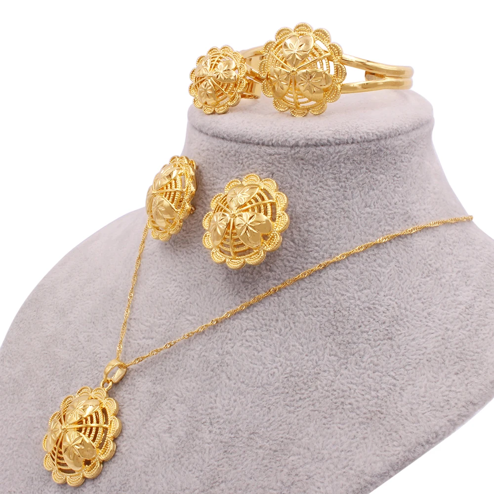 Ethiopia 18K gold jewelry sets for women African wedding Wife gifts bridal Party Necklace Pendant Earrings ring jewellery set
Ethiopia 18K gold jewelry sets for women African wedding Wife gifts bridal Party Necklace Pendant Earrings ring jewellery set