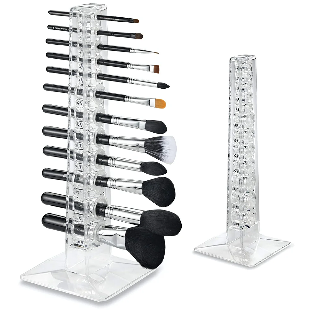 Acrylic Makeup Brush Organizer & Drying Stand 12 Space Storage 3 Hole Sizes Slim to Large Handle Beauty Brush Wholesale Bags, Clear
Acrylic Makeup Brush Organizer & Drying Stand 12 Space Storage 3 Hole Sizes Slim to Large Handle Beauty Brush Wholesale Bags, Clear