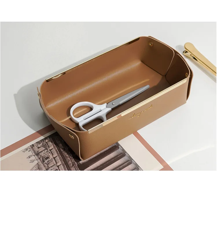 leather storage makeup box for hair jewelry box desktop box household folding skin care basket
leather storage makeup box for hair jewelry box desktop box household folding skin care basket