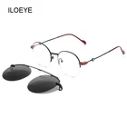 metal eyeglasses frames clip pn round glasses sun glasses for man