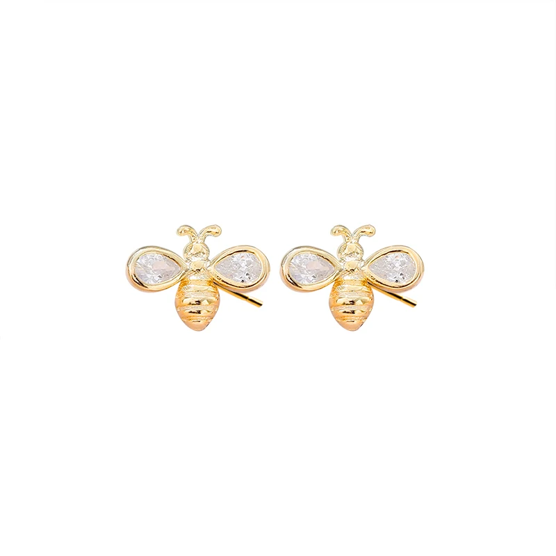 Fashion cute Jewelry gold plated 18K bee earrings 925 silver earring studs for Girls
Fashion cute Jewelry gold plated 18K bee earrings 925 silver earring studs for Girls