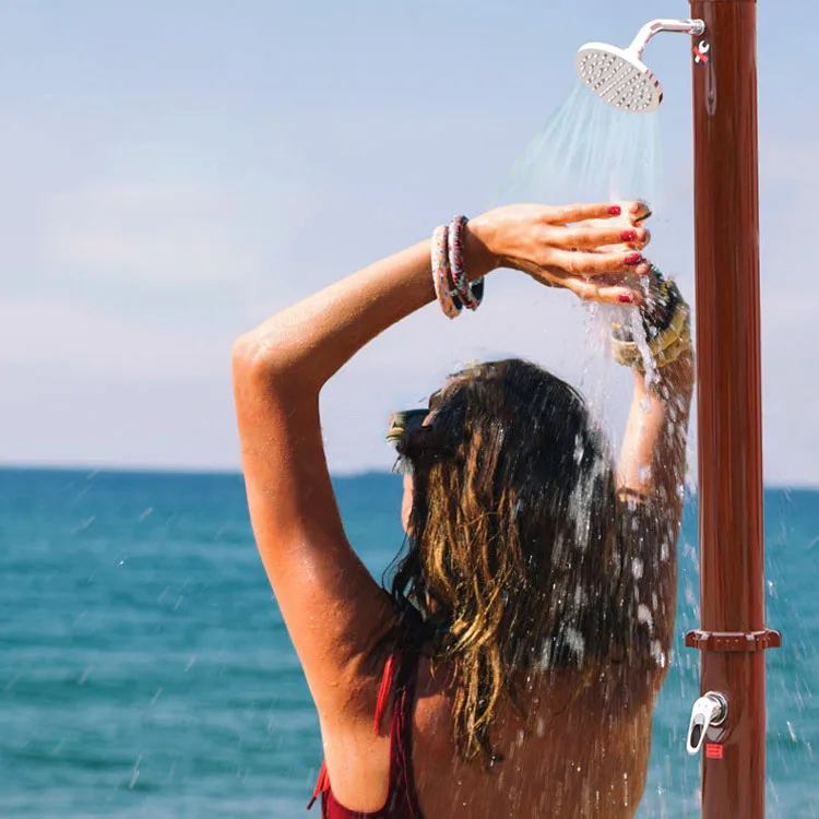 Free-standing Outdoor Solar Heated Pool Shower