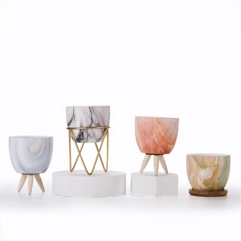 Mini Ceramic wood grain marble grain succulent flower pot with bamboo saucer / metal stand / wood feet 7.8*7.8*6.5
Mini Ceramic wood grain marble grain succulent flower pot with bamboo saucer / metal stand / wood feet 7.8*7.8*6.5