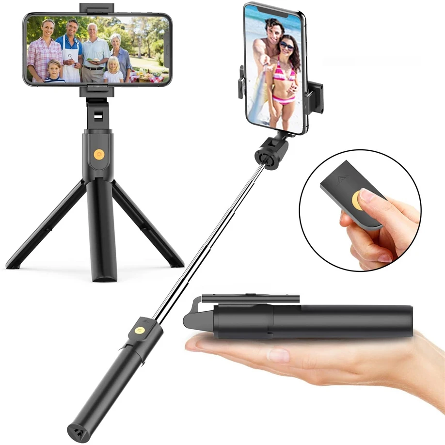 

K07 Bluetooth Wireless Remote Selfie Stick 3 in 1 Extendable Foldable Handheld Monopod Selfie Stick with Tripod Stand Holder