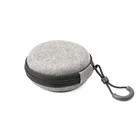 factory direct grey round hearing Aid Carrying Case Box Holder,hearing aid storage box