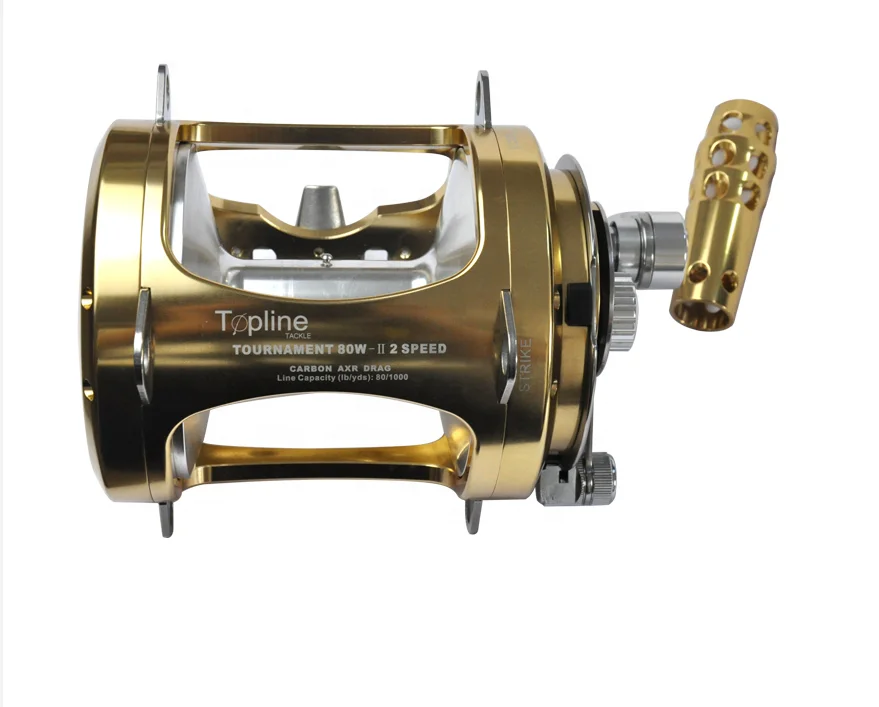 80 Trolling Reel Heavy Duty Big Game Reel Sea Ocean Boat Offshore Fishing Reel Trout CNC Machined Max Drag Power, Gold color
80 Trolling Reel Heavy Duty Big Game Reel Sea Ocean Boat Offshore Fishing Reel Trout CNC Machined Max Drag Power, Gold color