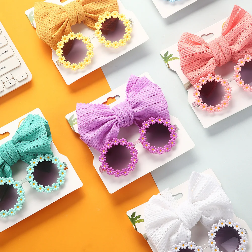 Kids cartoon toy sun flower shade glasses solid color hollow hairband sunglasses set for baby girls, Other
Kids cartoon toy sun flower shade glasses solid color hollow hairband sunglasses set for baby girls, Other