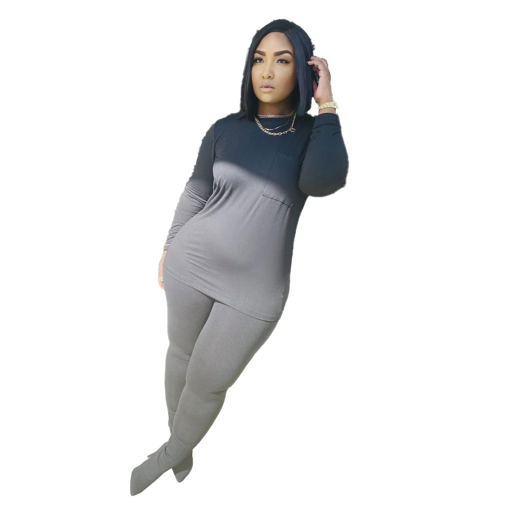 Foreign trade wholesale tight pants solid color sexy T-shirt long sleeve Sports women's two-piece set
Foreign trade wholesale tight pants solid color sexy T-shirt long sleeve Sports women's two-piece set