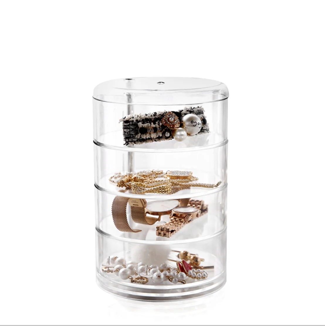 Jewelry Organizer Box Earring Holder Organizer 4-Layer Rotating Jewelry Storage Case Acrylic Jewelry Display Box, Kahqi/black/white
Jewelry Organizer Box Earring Holder Organizer 4-Layer Rotating Jewelry Storage Case Acrylic Jewelry Display Box, Kahqi/black/white