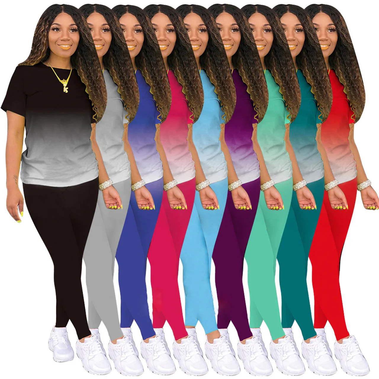 Classic Fashion Casual Gradient Two-piece Suit Plus Size Womans Clothing 2 Piece Summer Print Two Piece Set, Womans clothing 2 piece two piece set
Classic Fashion Casual Gradient Two-piece Suit Plus Size Womans Clothing 2 Piece Summer Print Two Piece Set, Womans clothing 2 piece two piece set