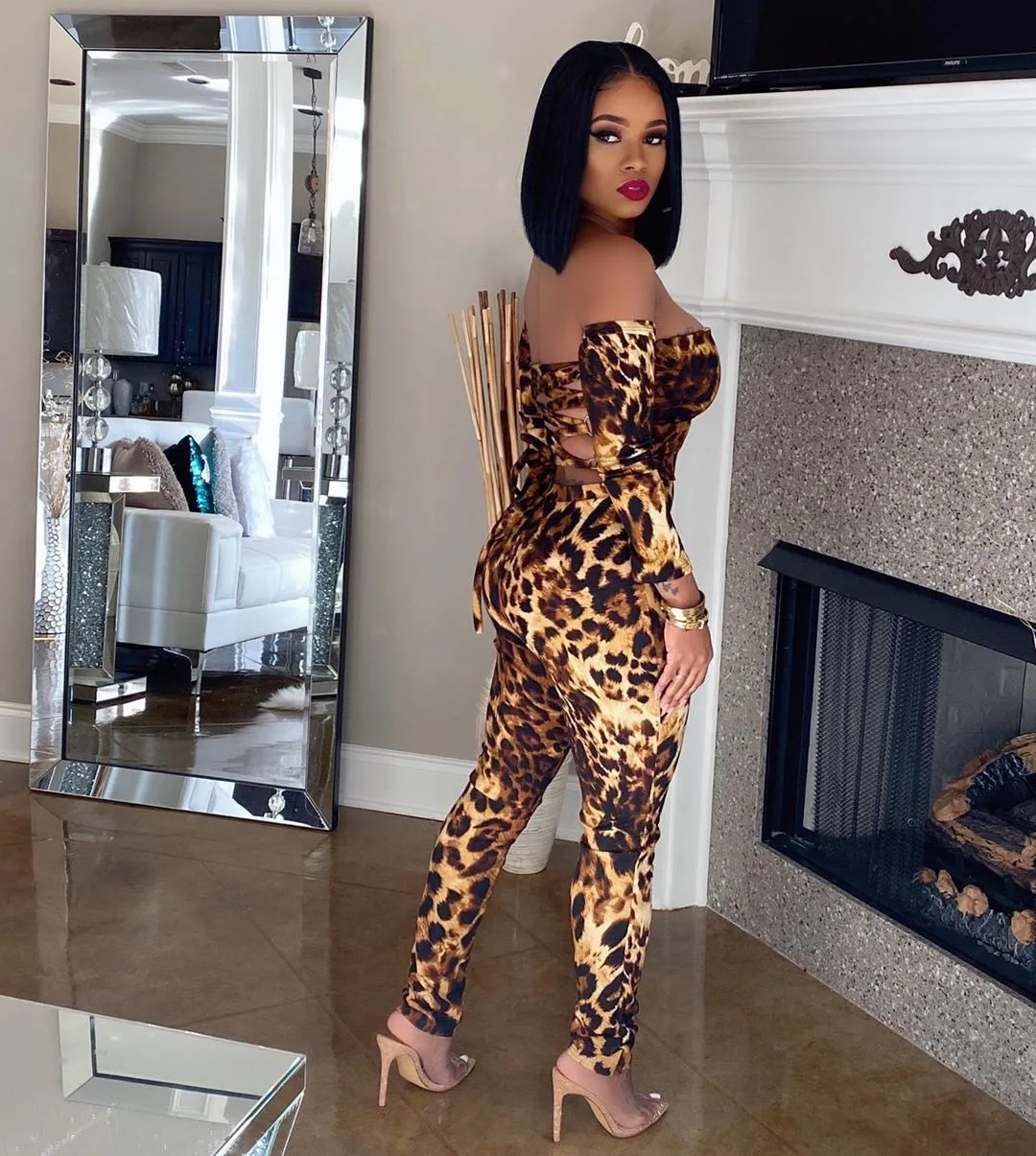 2022 High Quality Fall Womens Jumpsuits Elegant Leopard Sexy Jumpsuit Long Sleeve Off The Shoulder Jumpsuit, Picture
2022 High Quality Fall Womens Jumpsuits Elegant Leopard Sexy Jumpsuit Long Sleeve Off The Shoulder Jumpsuit, Picture