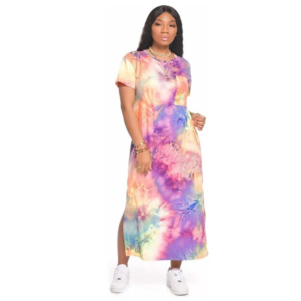 2021 New Arrivals Summer Fashion Women Casual O-Neck Chest Pocket Short Sleeve Side Split Tie Dye Dress, Picture show
2021 New Arrivals Summer Fashion Women Casual O-Neck Chest Pocket Short Sleeve Side Split Tie Dye Dress, Picture show