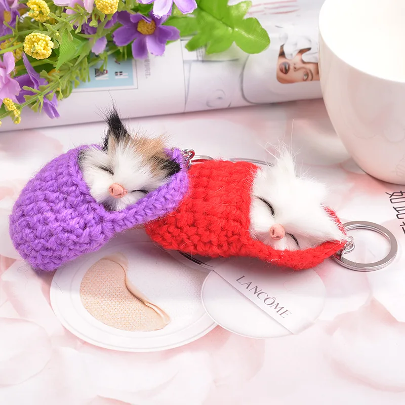 GT New Design Cute sleeping cat key chain Soft Cute Furry Puff Ball Key Rings for girls
GT New Design Cute sleeping cat key chain Soft Cute Furry Puff Ball Key Rings for girls