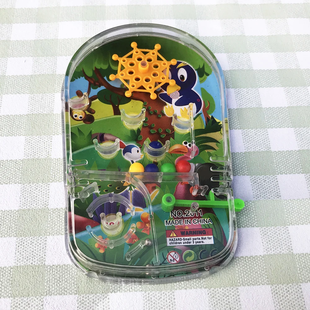 Promotional gift kids custom design paper card background mini plastic maze pinball game toy