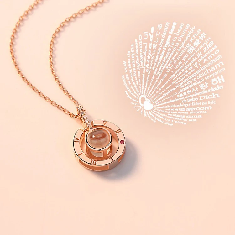 Projection Love Memory Necklace Female 925 Sterling Silver Pendant 100 Languages I Love You Clavicle Chain, Picture shows
Projection Love Memory Necklace Female 925 Sterling Silver Pendant 100 Languages I Love You Clavicle Chain, Picture shows