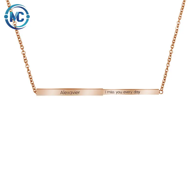2021 Stainless steel telescopic Stereoscopic bar Pendant Customized Engraving Logo Bar Necklace for Womens Jewelry
2021 Stainless steel telescopic Stereoscopic bar Pendant Customized Engraving Logo Bar Necklace for Womens Jewelry