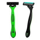 disposable triple 3 blade razor with lubricant strip OEM color and 24 pcs hang card