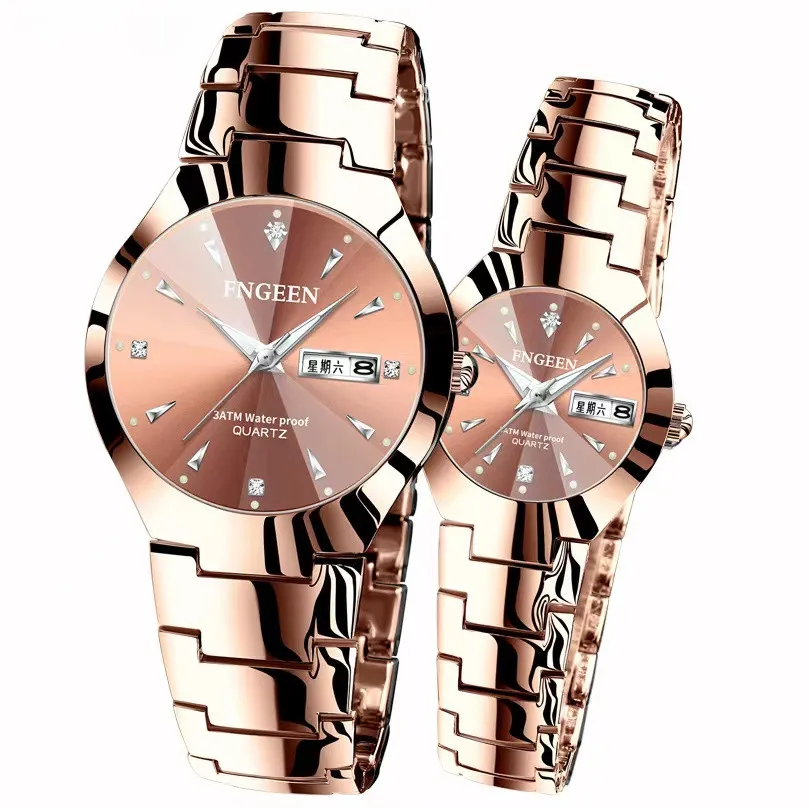 Simple trend of men and women watches couples waterproof metal ultra-thin quartz watch 
Simple trend of men and women watches couples waterproof metal ultra-thin quartz watch
