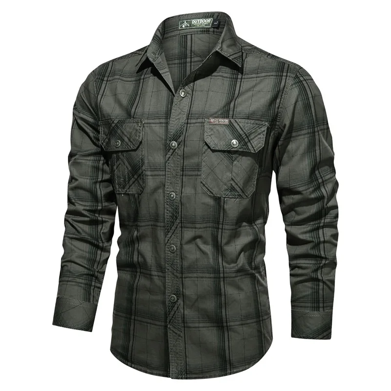 100% Cotton Plaid Shirt New 2021 Men Casual Oversized High Quality Autumn Military Tactical Shirts Pocket Men's Shirts, Khaki green blue
100% Cotton Plaid Shirt New 2021 Men Casual Oversized High Quality Autumn Military Tactical Shirts Pocket Men's Shirts, Khaki green blue