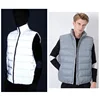 factory custom 100% polyester silver unisex outdoor safety reflective down vest high visible work wear clothes reflective jacket