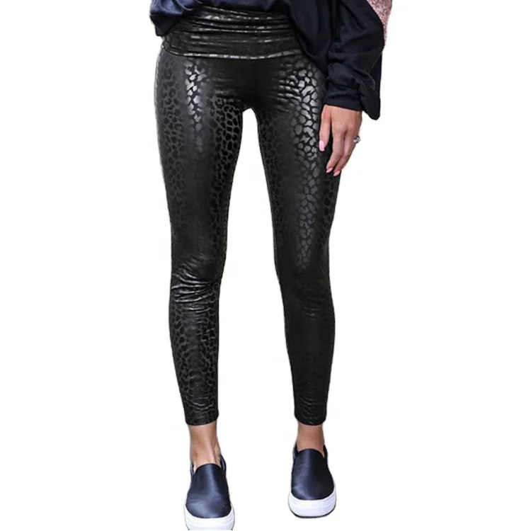 2021 fashion ladies Leather leggings in black leopard print for women leather pants, Shown
2021 fashion ladies Leather leggings in black leopard print for women leather pants, Shown