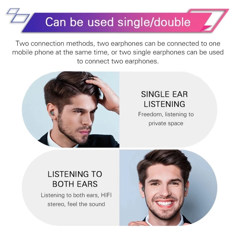 G6S Bluetooth Earphones TWS Headphones 8D Stereo Sport Wireless Earbuds Waterproof Earpeices Wireless Charging 3500mAh chargebox - ANKUX.COM