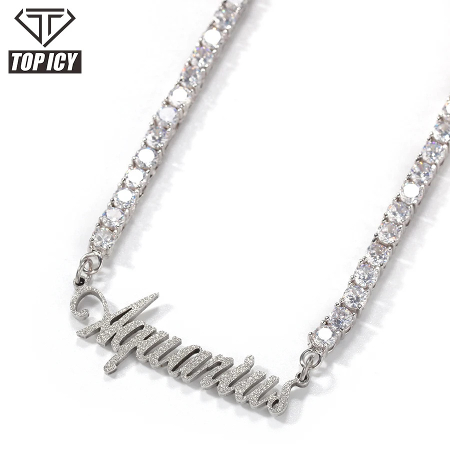 Hip hop iced out Custom Name cz tennis chain silver Letter Necklace personalised women charm pendant tennis chain necklace
Hip hop iced out Custom Name cz tennis chain silver Letter Necklace personalised women charm pendant tennis chain necklace