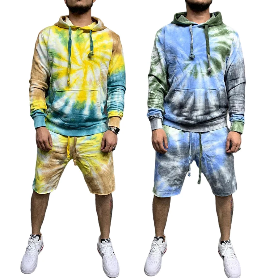 custom print tie dye sport men two piece set hoodie sweatshirt and shorts set with hoodie, Tie dye blue,yellow or oem
custom print tie dye sport men two piece set hoodie sweatshirt and shorts set with hoodie, Tie dye blue,yellow or oem