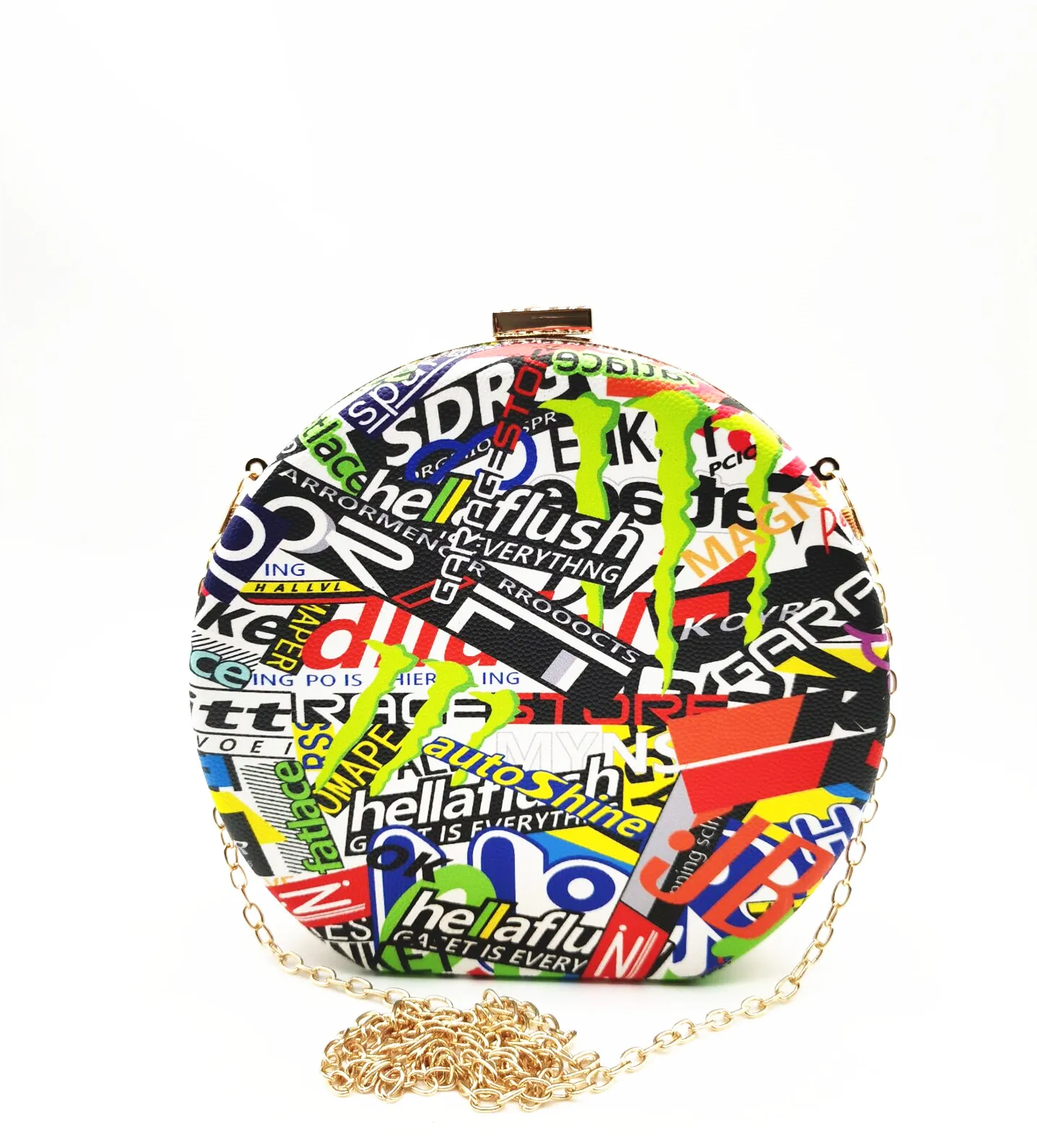 Graffiti Party cluth Women Money Bags Evenning bag metal chain shoulder crossbody bag circle shape Graffiti Case
Graffiti Party cluth Women Money Bags Evenning bag metal chain shoulder crossbody bag circle shape Graffiti Case