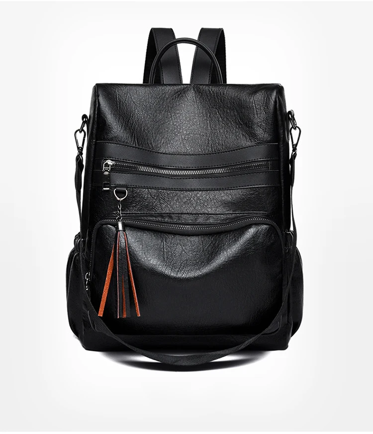 2022 Ladies Retro Leather Backpack Multifunctional Tassel Messenger Bag Ladies Backpack, Black and brown
2022 Ladies Retro Leather Backpack Multifunctional Tassel Messenger Bag Ladies Backpack, Black and brown