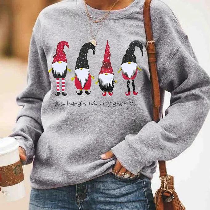 BN-0305 Christmas woman clothing Just Hangin' with My Gnomies print long sleeve sweatshirts
BN-0305 Christmas woman clothing Just Hangin' with My Gnomies print long sleeve sweatshirts