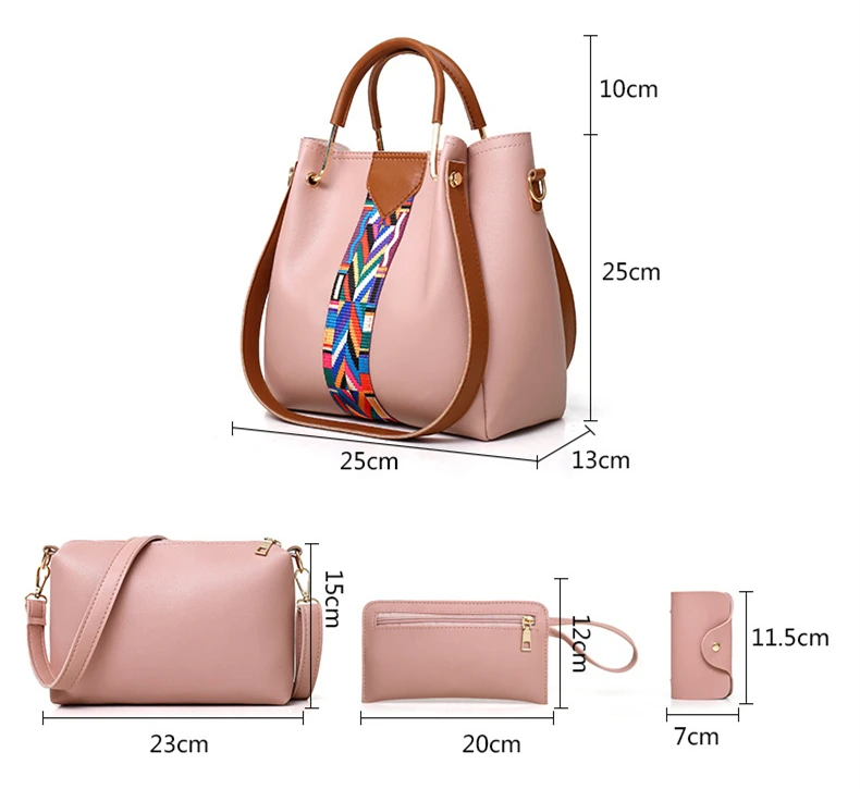 Women Vintage 4in1 Handbags Fashion Casual PU Leather Shoulder Tote Handbag Large Capacity Multi-functional Good Quality Zipper, Picture color
Women Vintage 4in1 Handbags Fashion Casual PU Leather Shoulder Tote Handbag Large Capacity Multi-functional Good Quality Zipper, Picture color