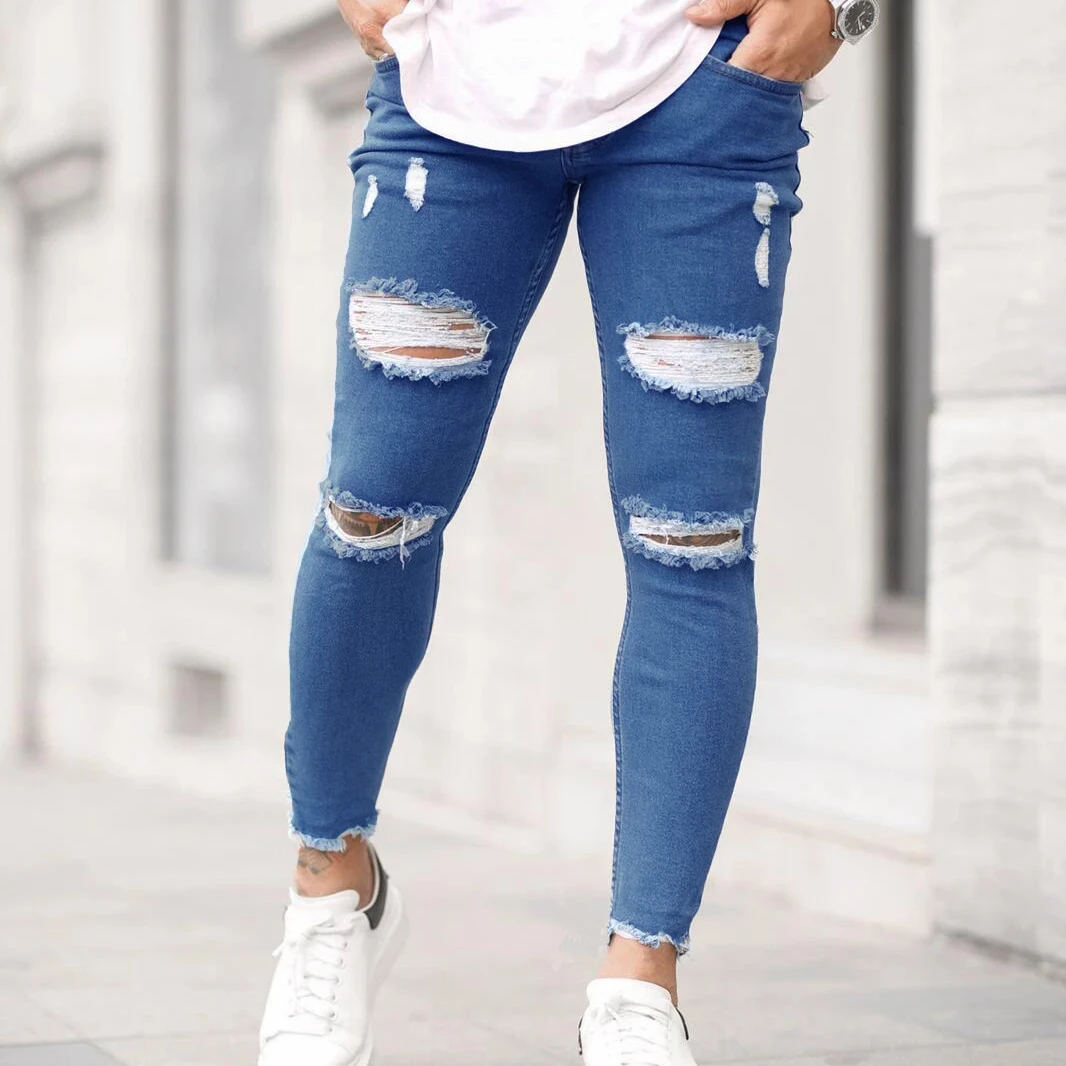 Fashion Men's Biker Ripped Elastic Skinny Jeans Slim Fit Ripped Cropped Stretch Jeans
Fashion Men's Biker Ripped Elastic Skinny Jeans Slim Fit Ripped Cropped Stretch Jeans