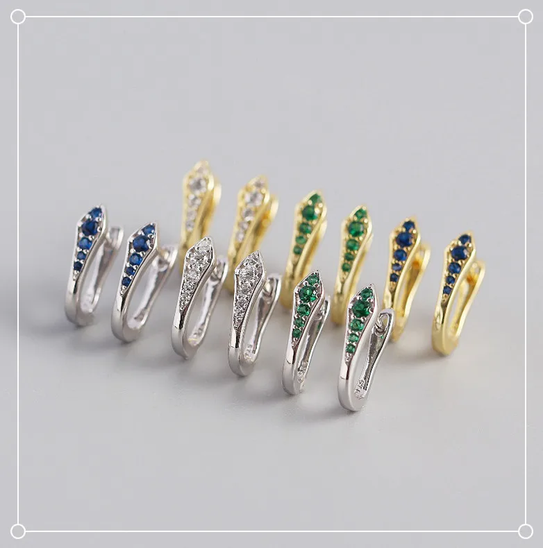 Hot Selling Trendy 925 Sterling Silver 18K Gold Plated Colored Zircon Snake Shape Hoop Earrings for Women
Hot Selling Trendy 925 Sterling Silver 18K Gold Plated Colored Zircon Snake Shape Hoop Earrings for Women