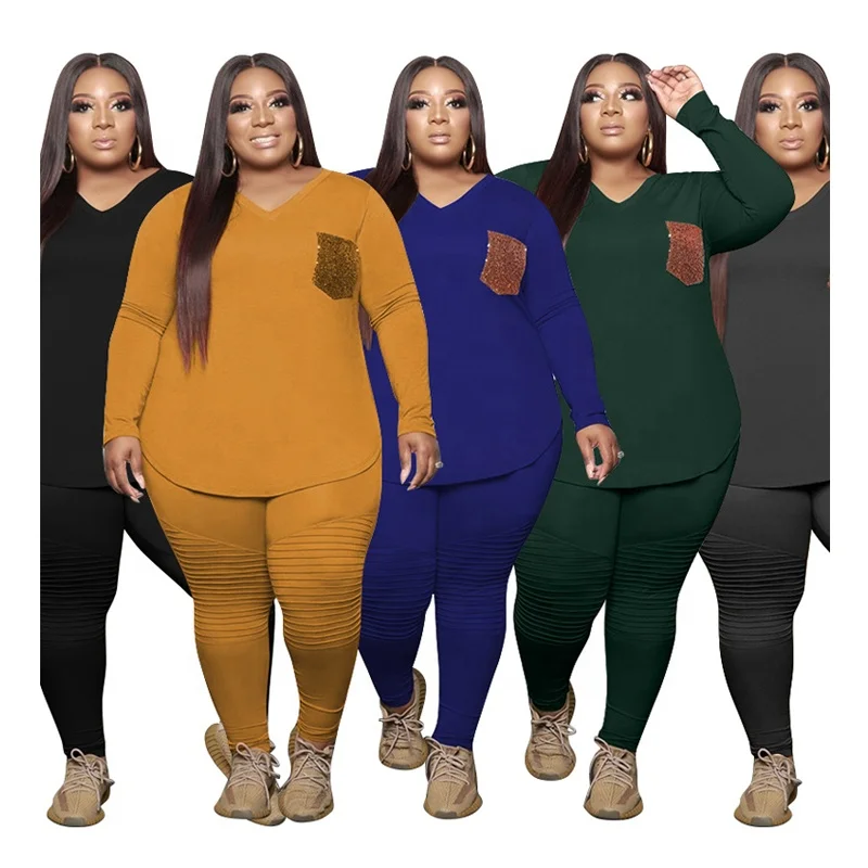 New Arrival Women's Plus Size Pure Color Sequin Stitching Casual Womens Set Loose Plus Size Two Pieces Knitted Women Clothing
New Arrival Women's Plus Size Pure Color Sequin Stitching Casual Womens Set Loose Plus Size Two Pieces Knitted Women Clothing