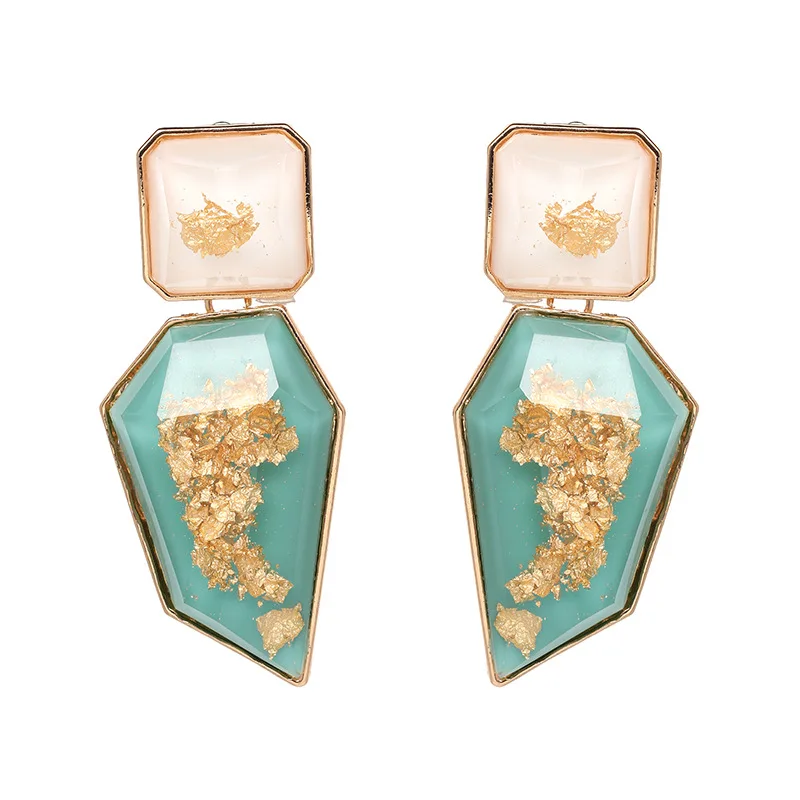Elegant Women Jewelry Accessories Geometric Resin Gold Leaf Irregular Earrings Drop Oil Ladies Earrings, Picture shows
Elegant Women Jewelry Accessories Geometric Resin Gold Leaf Irregular Earrings Drop Oil Ladies Earrings, Picture shows