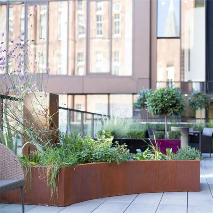 Weathering Steel Raised Garden Bed Landscape Corten Steel Unique Plant Pots, Rusty color
Weathering Steel Raised Garden Bed Landscape Corten Steel Unique Plant Pots, Rusty color