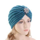 Wholesale Women Knit Turban Jewelry Beanie Headwear Women Girls Winter Cap Turban Bonnets TJM-138C