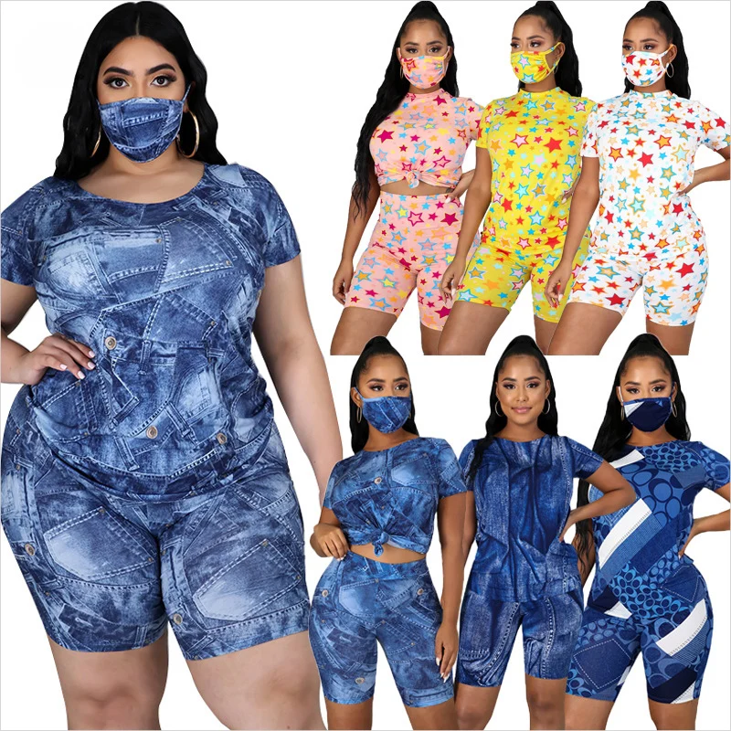 Women Clothing Digital Printing Sports Plus Size Casual Fashion Two 2 Piece Outfits Sets with facemask
Women Clothing Digital Printing Sports Plus Size Casual Fashion Two 2 Piece Outfits Sets with facemask