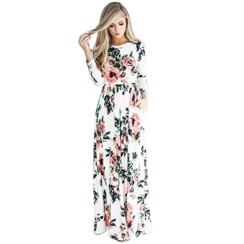 Wholesale fashion long sleeve women beach dress colorful stock Floral Long Maxi Women Dress
Wholesale fashion long sleeve women beach dress colorful stock Floral Long Maxi Women Dress