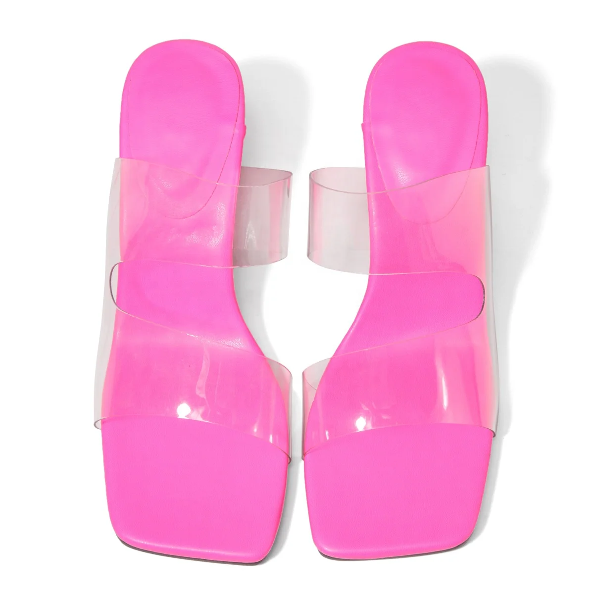 Pink Double PVC Clear Band Summer Women Chunky Heel Sandals Square Open Toe Sandals for Ladies
Pink Double PVC Clear Band Summer Women Chunky Heel Sandals Square Open Toe Sandals for Ladies