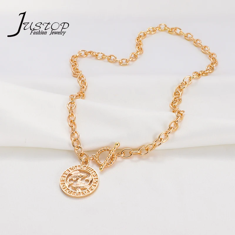 Jewelry Wholesale China Twelve Horoscope New Design O T Buckle Gold Plated Copper Link Chain Pisces Necklace, As picture
Jewelry Wholesale China Twelve Horoscope New Design O T Buckle Gold Plated Copper Link Chain Pisces Necklace, As picture