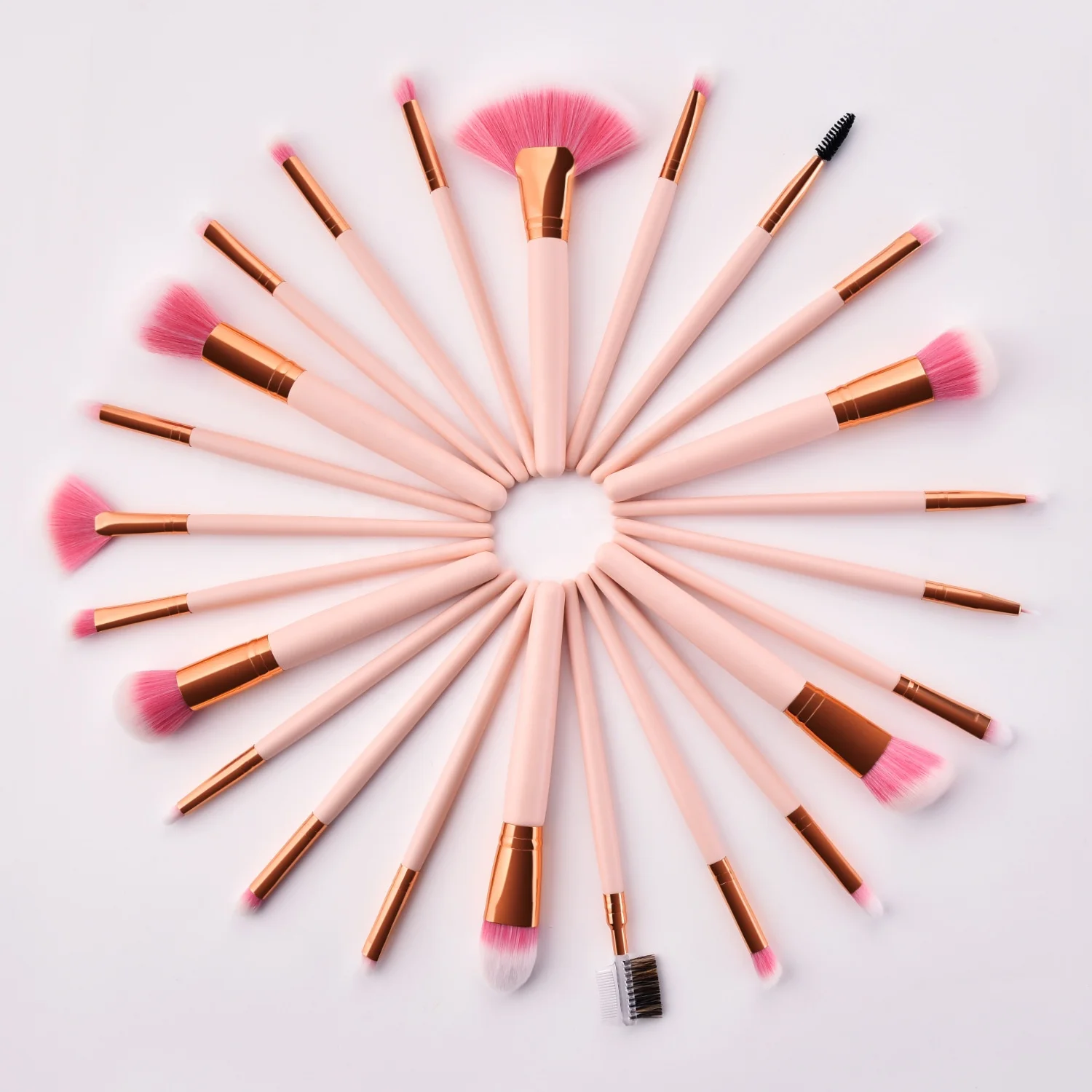 

Hot Popular Pink wood handle Makeup Brushes 24PCS Beauty Brushes Makeup Cosmetics Kit Foundation Powder Blush Contour Make up br